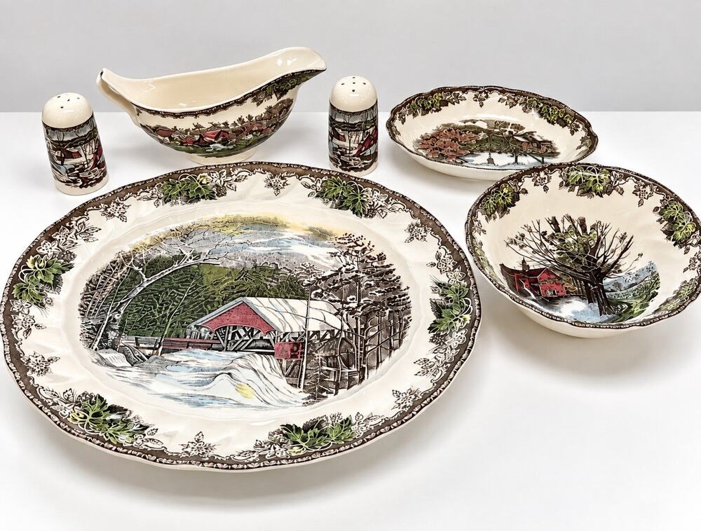 Johnson Brothers Friendly Village 6 Piece Serving Set NEW IN BOX